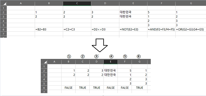 [엑셀/EXCEL]IF함수를 위한 논리 연산자들