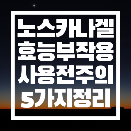 노스카나겔 효능 부작용 사용 전 주의사항 5가지 총정리