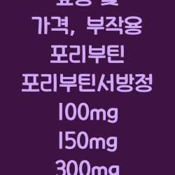 포리부틴정 효능 및 가격, 부작용 포리부틴 포리부틴서방정 100Mg 150Mg 300Mg 복용법