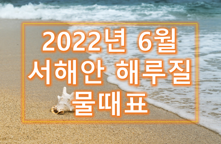 2022년 6월 서해안 해루질 물때표