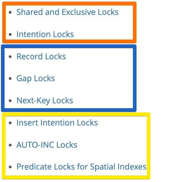 Database lock 2 mysql innodb lock
