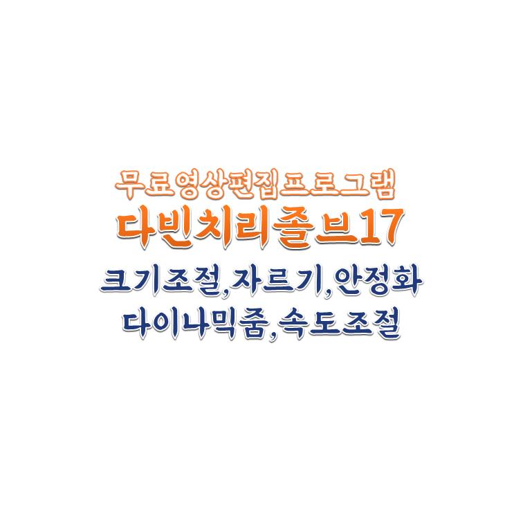 다빈치 리졸브 17 무료강좌 - 영상 크기조절 / 자르기 / 안정화 / 다이나믹줌/ 속도조절 등 :: 루이자의 IT 스트릿