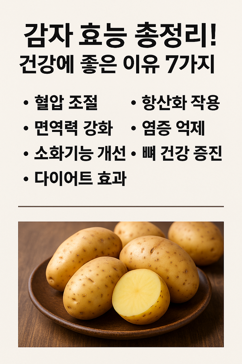 감자 효능 총정리! 건강에 좋은 이유 7가지🥔