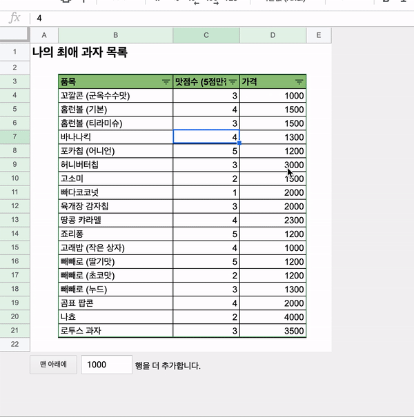 [기초] 구글 스프레드 시트 필터 걸기 - 필터가 잘 안걸렸다면?