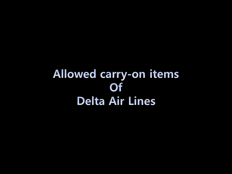 Allowed carryon items of Delta Air Lines