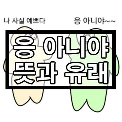 응 아니야~ 드립 뜻과 유래