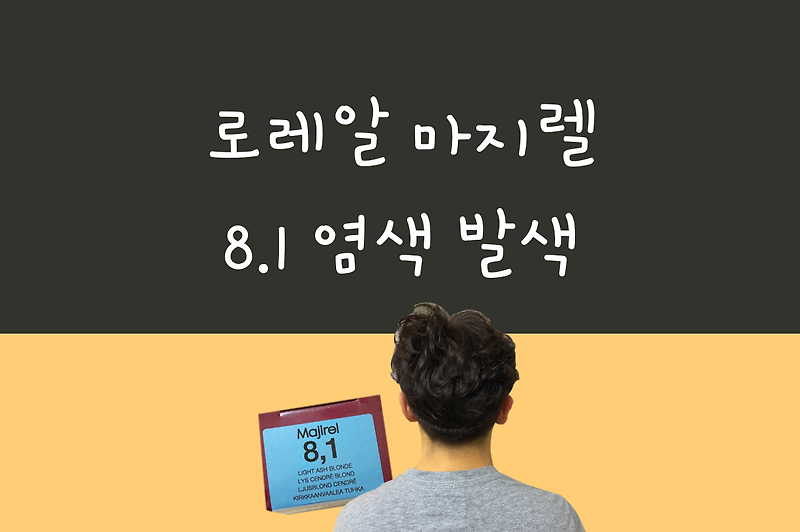 마지렐 8.1 발색: 애쉬 브라운 셀프 염색 (로레알 염색약 잿빛 밝은 황갈색)