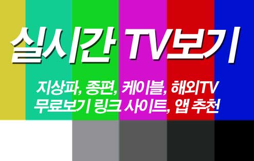 실시간 TV 티비 보기 총정리(지상파, 종편, 케이블, 무료보기 링크 사이트, 앱, 해외TV )