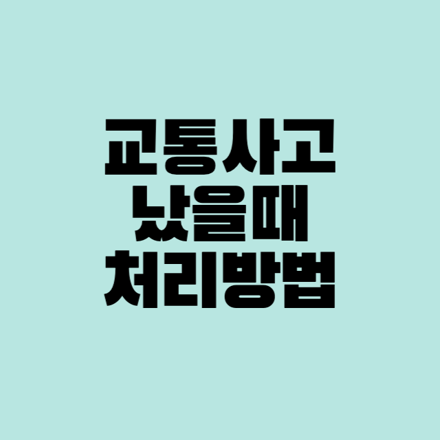 경미한 교통사고 2주진단 합의금 통원치료 보험처리 - 소소한 리뷰, 팁을 소개하는 공간🖤