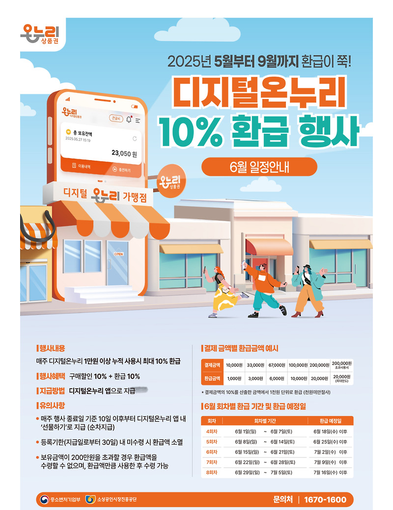 디지털 온누리상품권 5~9월 10% 환급 EVENT!