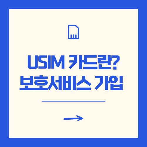 USIM 카드란? 뜻과 보호서비스 가입 방법 총정리