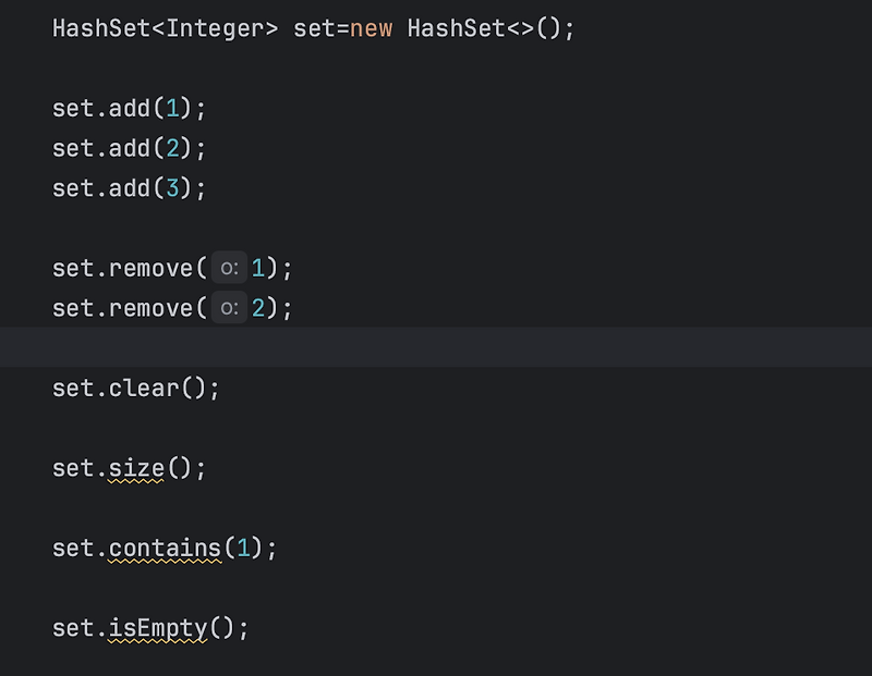 Hashset iterator 