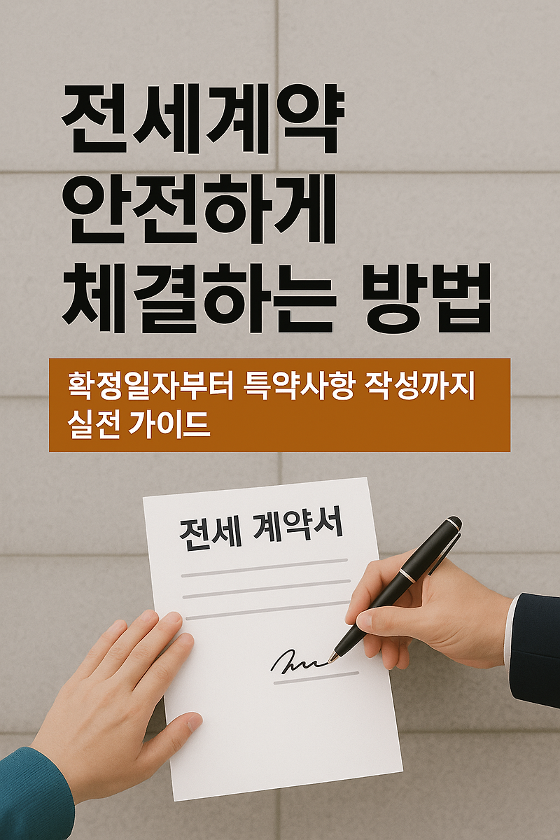 전세계약 안전하게 체결하는 방법 – 확정일자부터 특약사항 작성까지 실전 가이드