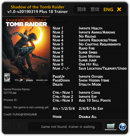 shadow of the tomb raider pc trainer