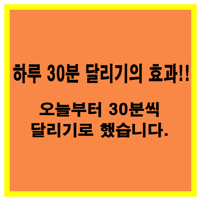 하루 30분 달리기: 3km 달리기의 효과 :: 내 맘대로 종합장