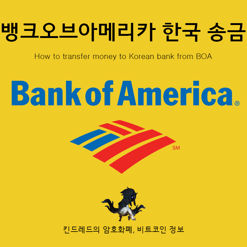 미국 은행에서 한국은행 송금하기 ( 뱅크 오브 아메리카)