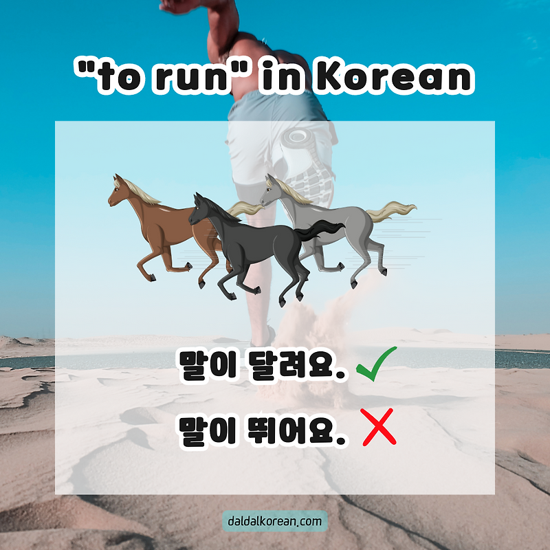 뛰다 vs 달리다 "to run" in Korean language