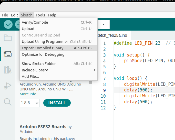 펌웨어 .bin 파일 추출 및 분석 – Export Compiled Binary와 merged.bin