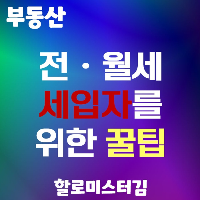 전월세 세입자들을 위한 꿀팁 - 할로미스터김