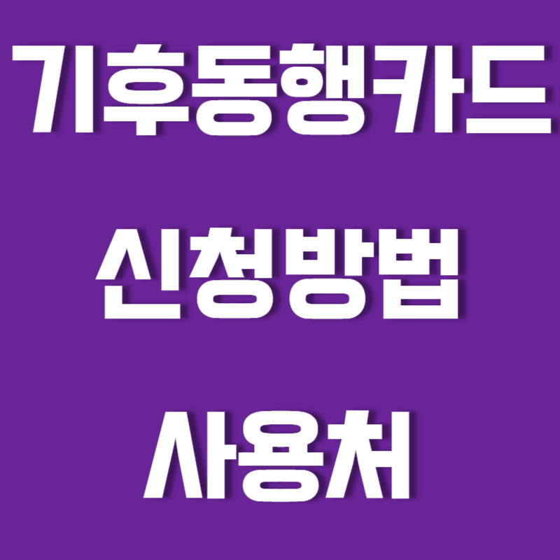 기후동행카드 신청 방법 월정액 무제한 교통카드 사용처 및 혜택