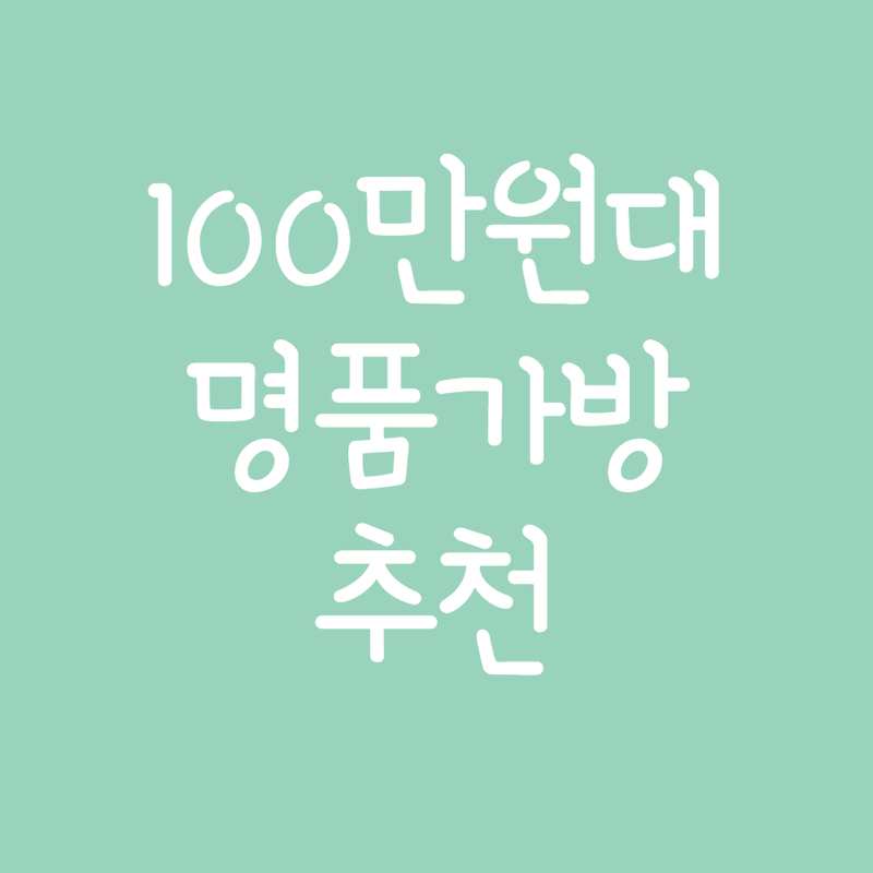 100만원대 명품가방 추천 - 핫이슈정보