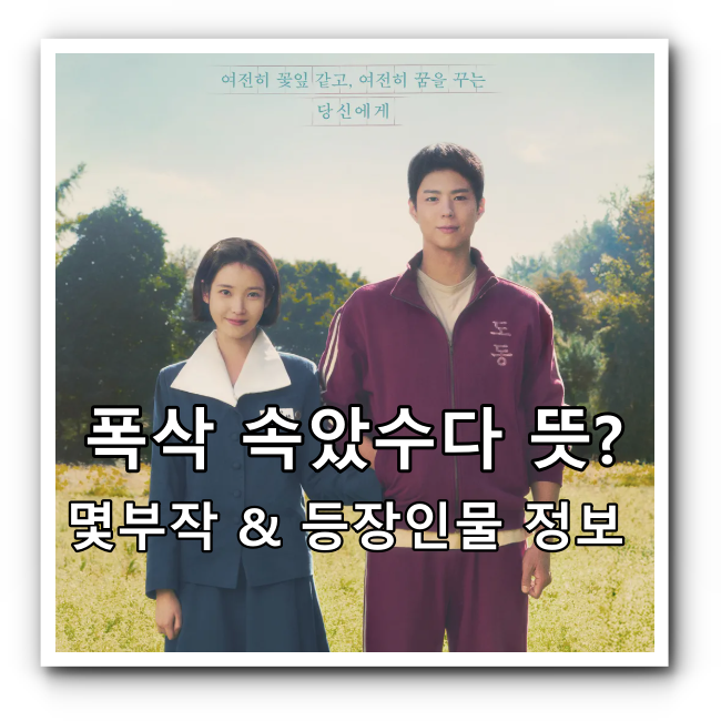 넷플릭스 드라마 폭삭 속았수다 뜻 몇부작 & 등장인물 총정리