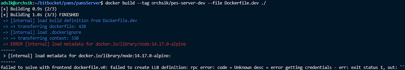 Docker] Error [Internal] Load Metadata For Docker .Io/Library/Node:14.17.0-Alpine