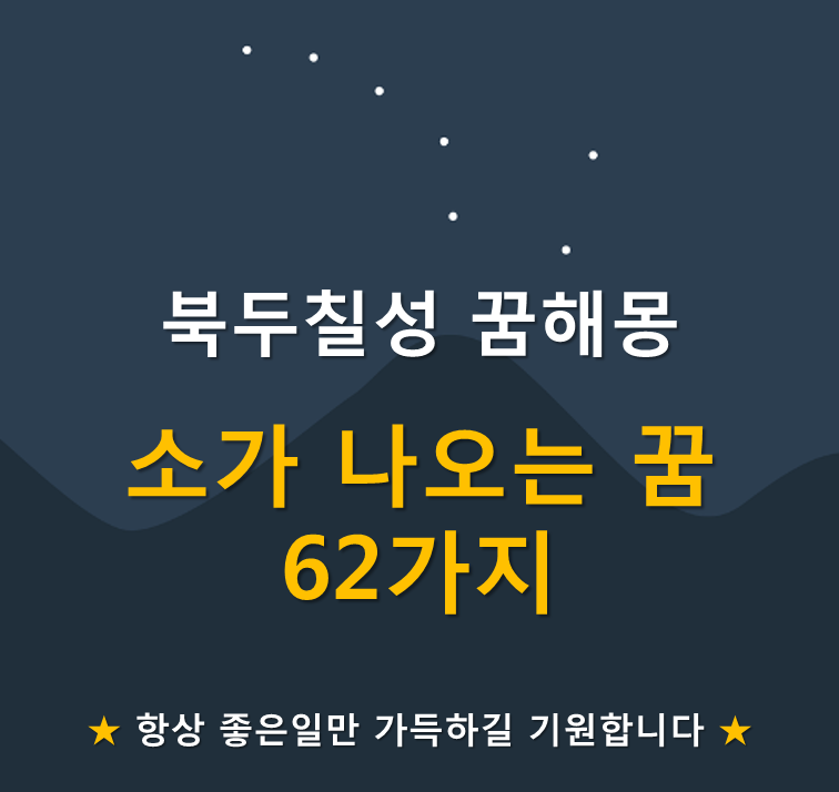 소가 나오는 꿈해몽 62가지