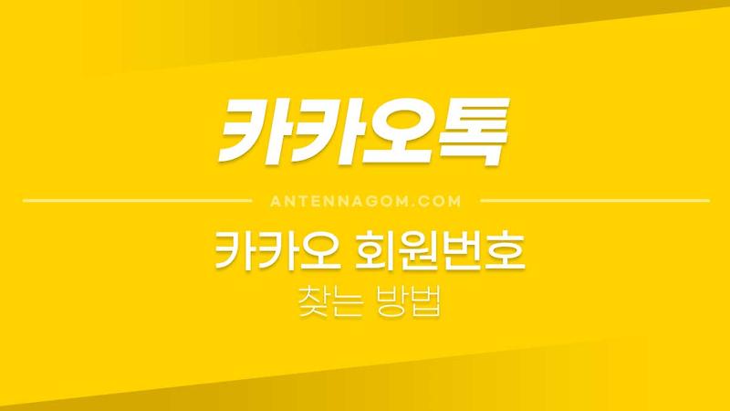 카카오 회원번호 찾는 방법 (카카오페이지, 카카오택시, 카카오페이)