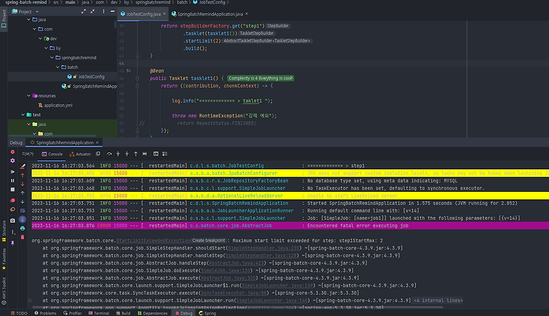 [springBoot] spring batch step startLimit