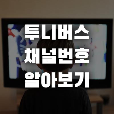 투니버스 채널번호 알아보기