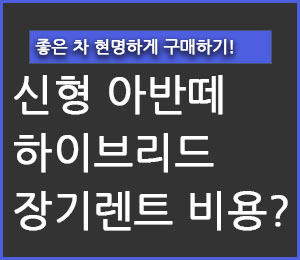 아반떼 하이브리드 장기렌트 가격은 얼마나? - 야옹멍멍 경제 다이어리