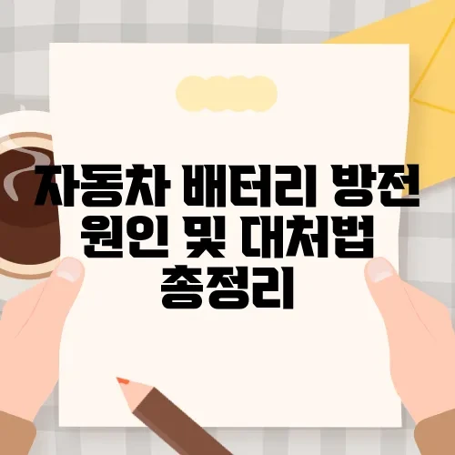 자동차 배터리 방전 원인 및 대처법 총정리
