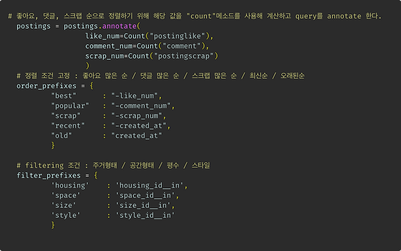 [Django] filtering 구현 방법 dictionary와 Q() Dinobox