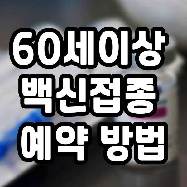 60대 백신 접종 예약 방법