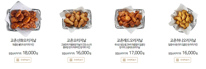 교촌치킨 칼로리 추천 메뉴는? (+ 가격)