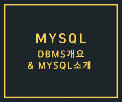 DBMS 개요와 MySQL 소개