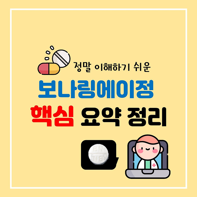 보나링에이정 핵심 요약 정리(효능 부작용 등)