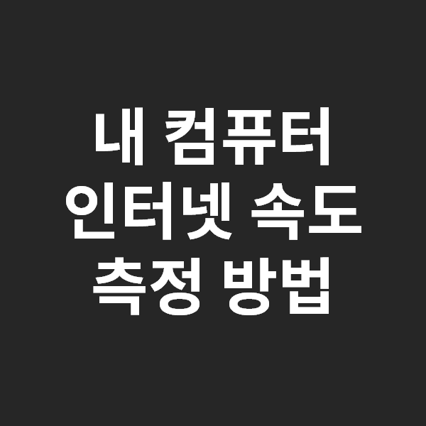 [내 PC 인터넷 속도 측정 방법] 우리집 인터넷 속도 체크, 무설치 버전 소개