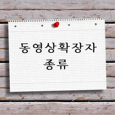 동영상 확장자 종류