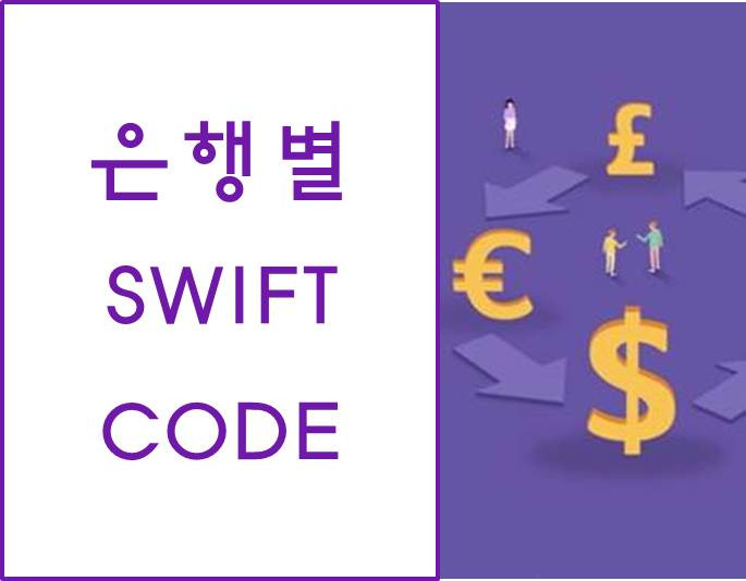 SWIFT CODE(신한은행, 국민은행, 우리은행, 하나은행, 기업은행, 농협)