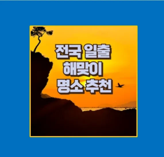 부산에서 제주까지 새해 첫 해돋이 명소 총정리 I 일출시간 주차장 정보