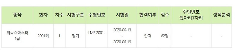 리눅스 마스터 1급 합격 후기 (+필기, 실기)