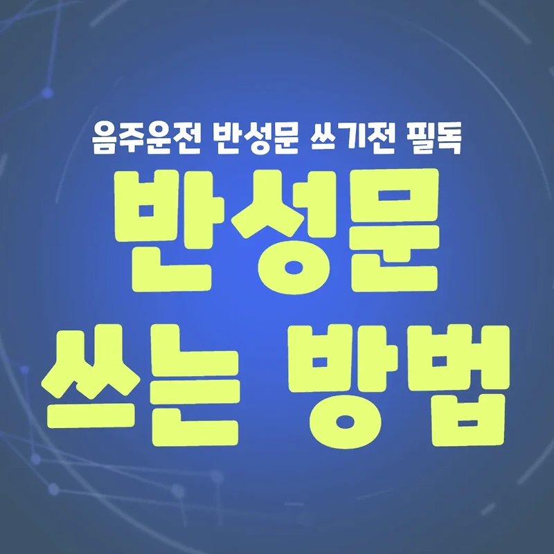 음주운전 반성문 쓰는 법 Ft. 예시