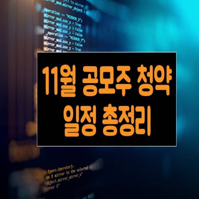 11월 공모주 청약일정 총정리