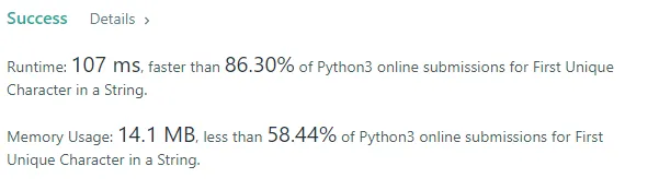 Leetcode 387. First Unique Character in a String :: 뒤돌아보기