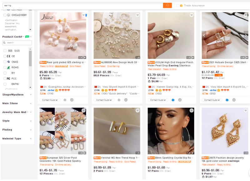 Wholesale fashion jewelry and accessories supplies vendors in korea