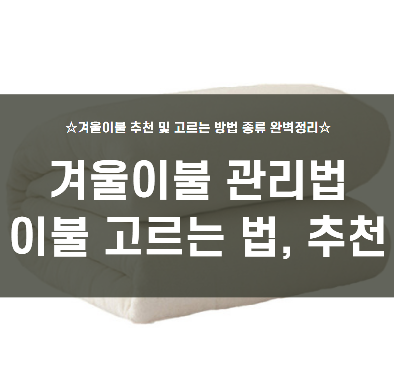 겨울이불 추천 및 고르는 방법 종류 완벽정리