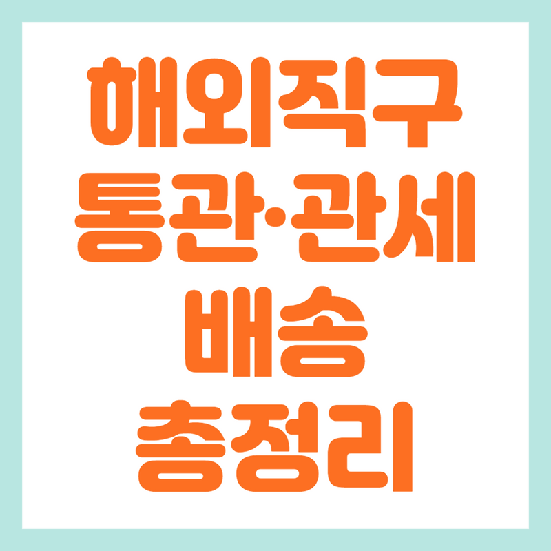 해외직구 관세 통관 주의사항 알아보기(+ 빠른 배송 꿀팁)