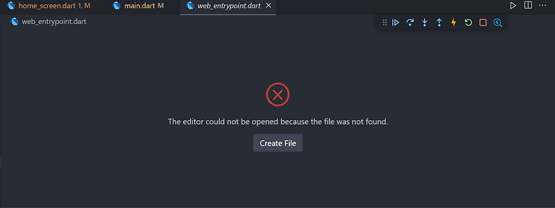 [Flutter] Webview 관련 에러 - "The editor could not be opened because the ...